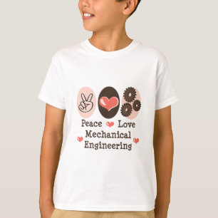T-shirt Peace Love Mechanical Engineering Kids Sweatshirt