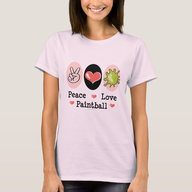 T-shirt Peace Love Paintball Organic Tee (Frente)