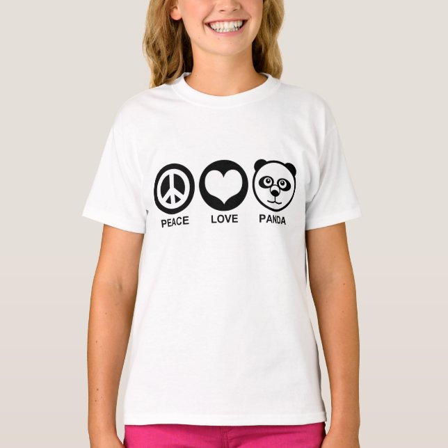 T-shirt Peace Love Panda (Frente)