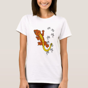 T-shirt Pegadas alaranjadas do crestie (camisa)