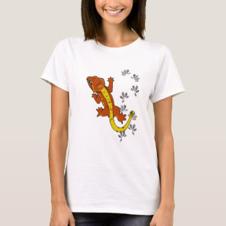 T-shirt Pegadas alaranjadas do crestie (camisa)