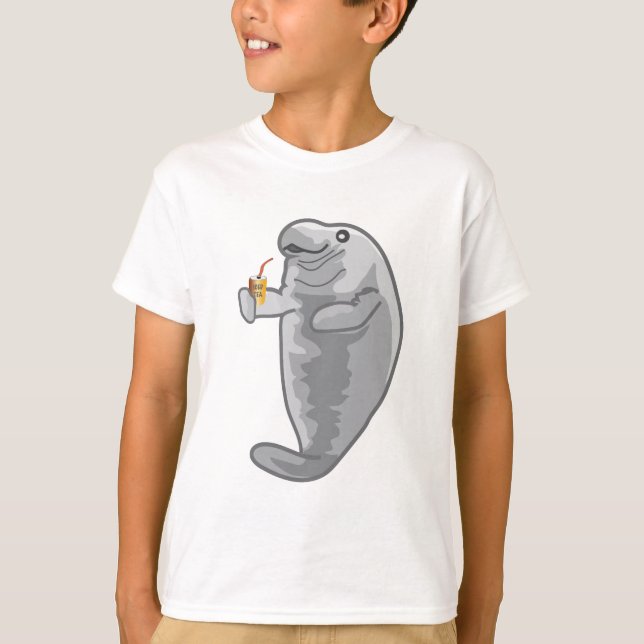 T-shirt Peixe-boi congelado - apenas frio (Frente)