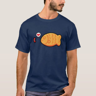 T-shirt Peixe-dado forma japonês do bolo de Kawai