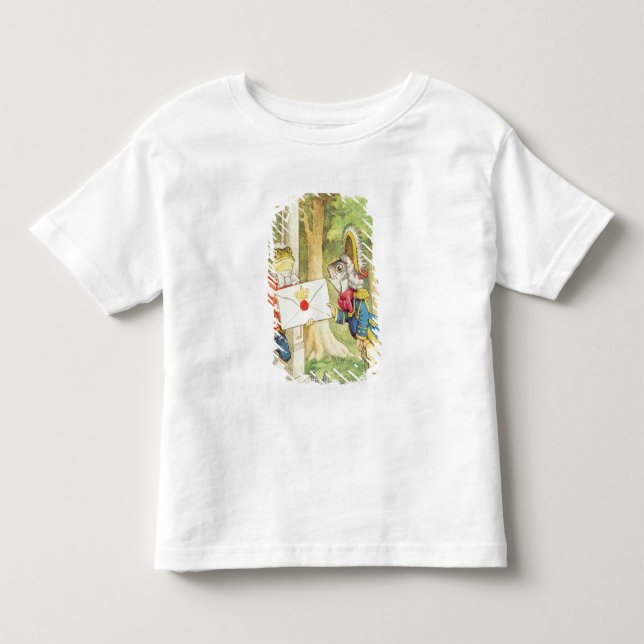 T-shirt Peixe-Footman que entrega um convite á (Frente)