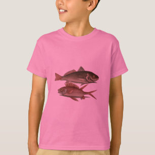 T-shirt Peixe Perca Vermelha Arte de Pescador