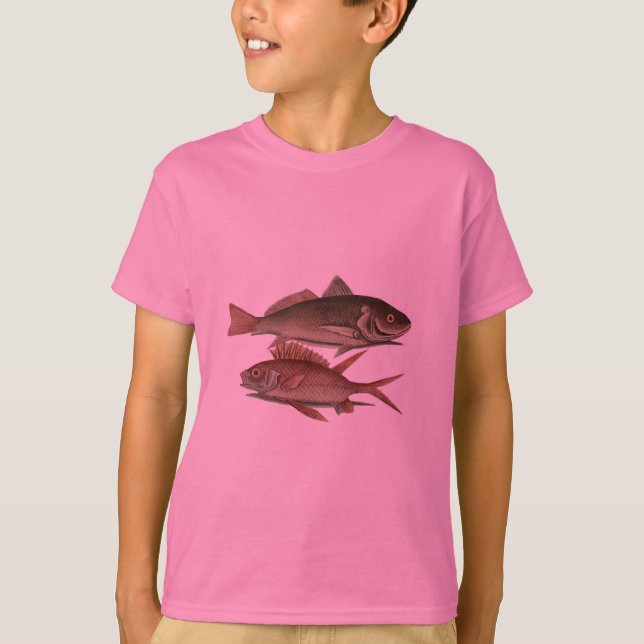 T-shirt Peixe Red Perch Pescador Art (Frente)