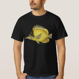 T-shirt Peixe Tropical Amarelo Chelmon Longirostris, Vinta