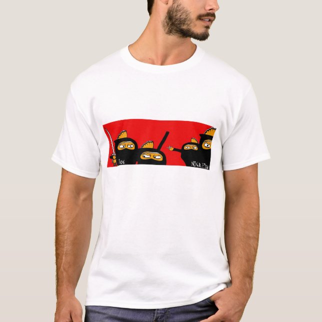 T-shirt peixes 4 do ninja (Frente)