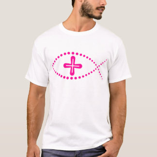 T-shirt Peixes Cristãos Rosa-Rosa-Ichthus
