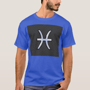 T-shirt Peixes de prata Sinal de zodíaco sobre Impressão