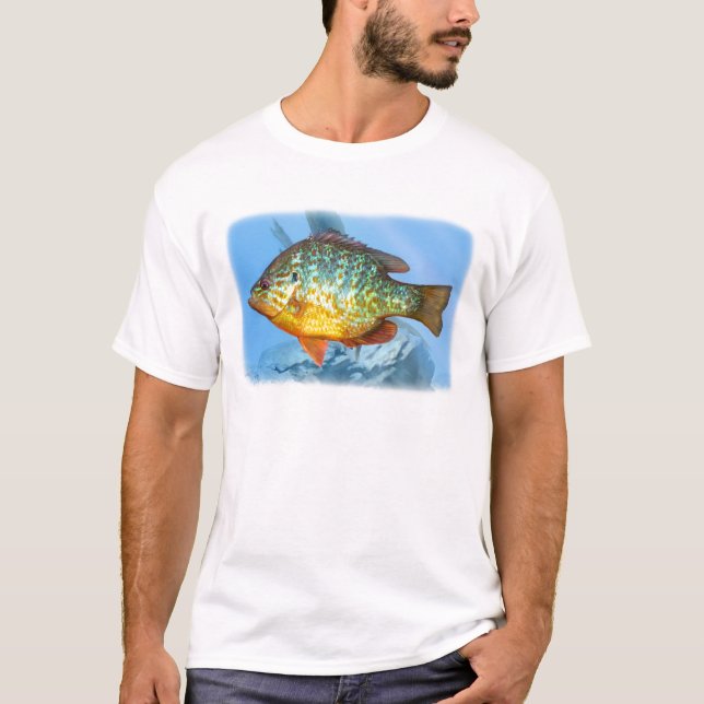 T-shirt peixes do bluegill (Frente)
