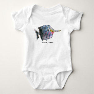 T-shirt Peixes infantis personalizados bebê da borboleta