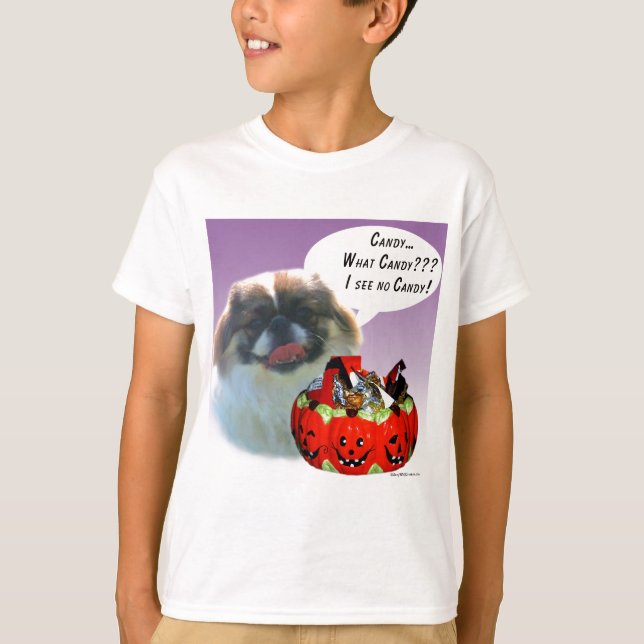 T-shirt Pekingese Halloween Candy (Frente)
