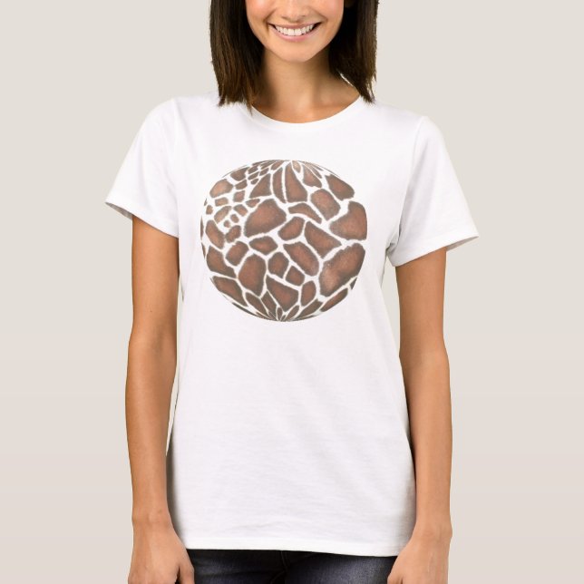 T-shirt pele do girafa que olha a bola (Frente)