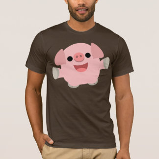 T-shirt peluches do porco dos desenhos animados