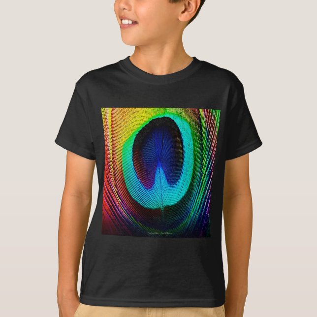 T-shirt Pena de Peacock Vibrante (Frente)