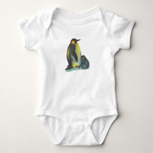 T-shirt Penguins Baby Jersey Bodyfato, Branco