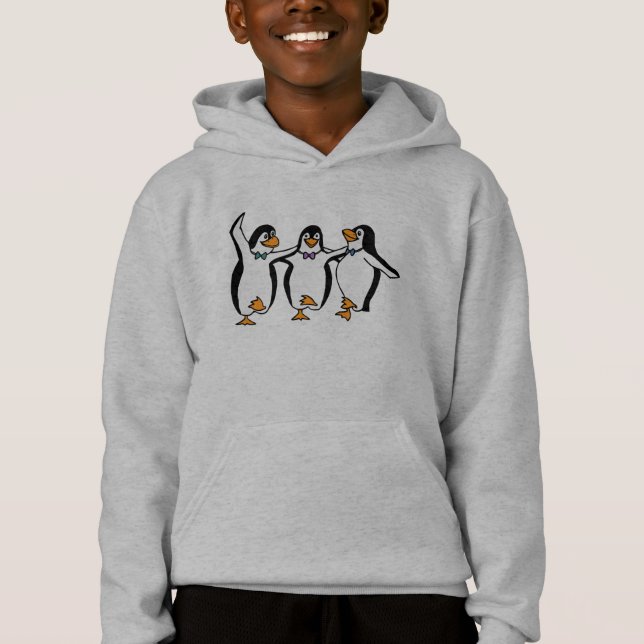 T-shirt Penguins Dançantes Capuz de Criança (Frente)