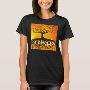 T-shirt Pensar em boas raízes originais de arte rodam cami