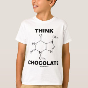 T-shirt Pense o chocolate (a química da molécula do