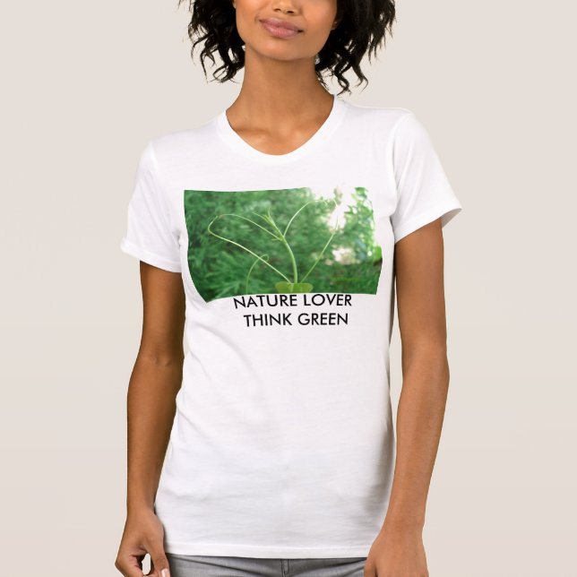 T-SHIRT PENSE VERDE DO AMANTE DE NATUREZA (Frente)