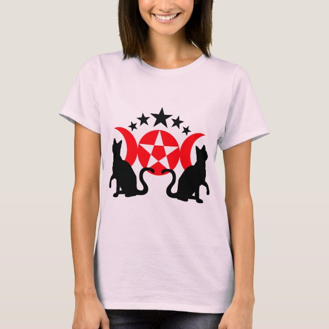 T-shirt Pentagram dos gatos (Frente)