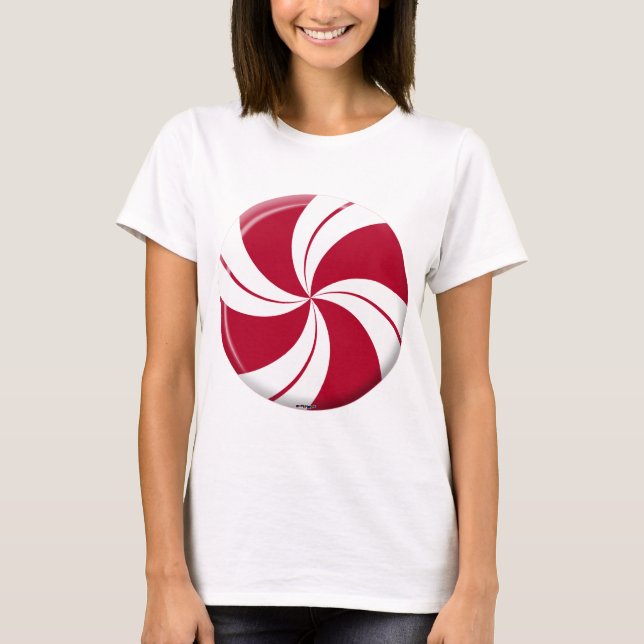 T-shirt Peppermint Swirl Stripe Candy (Frente)