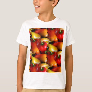 T-Shirt Peppers Vermelhos e Amarelos
