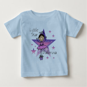 T-shirt Pequena Bailarina Estrela - Cabelo Castanho