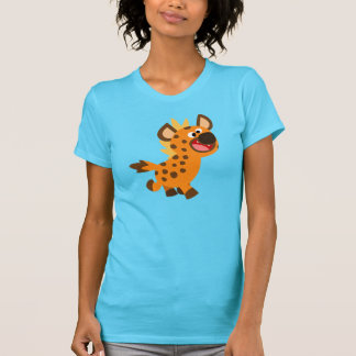 T-shirt Pequena Caricatura Linda Hiena Mulher Camisa-T