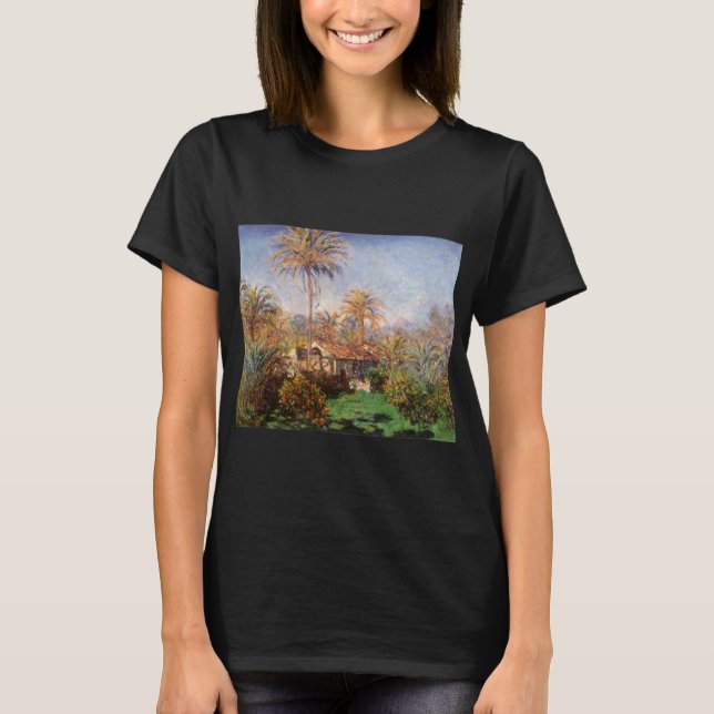 T-shirt Pequena Fazenda em Bordighera por Claude Monet (Frente)
