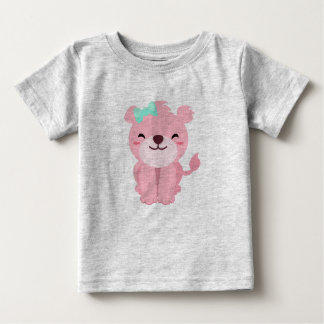 T-shirt Pequena Lioneira Rosa Bonita
