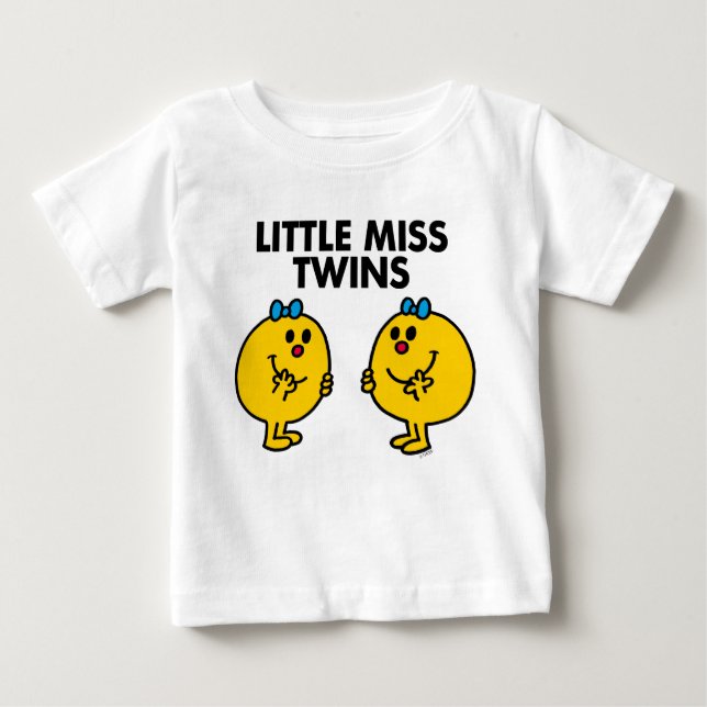 T-shirt Pequena Miss Twins | Duas Diversão Muito Divertida (Frente)