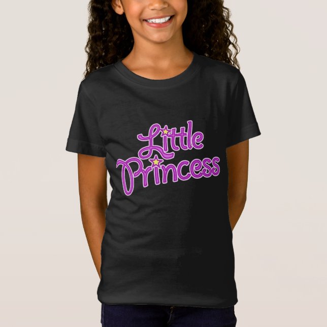 T-shirt Pequena Princesa com texto gráfico rosa (Frente)