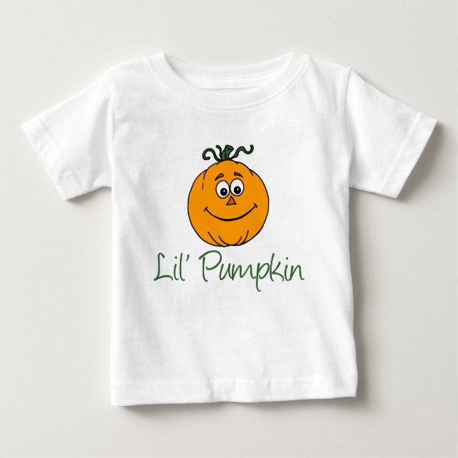T-shirt Pequena Pumpkin De Cartoon Para Bebê (Frente)
