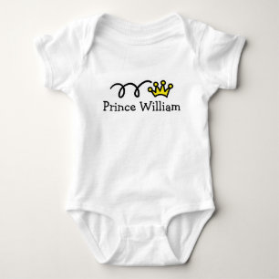 T-shirt Pequena roupa de bebê príncipe com nome personaliz