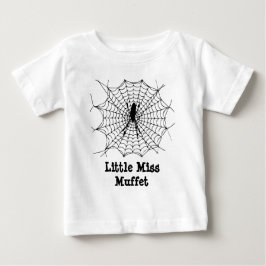 T-shirt Pequena Senhorita Muffet aranha negra em garotos d