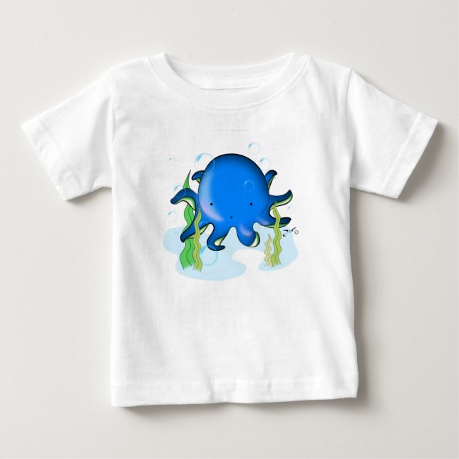 T-shirt pequeno bonito do polvo (Frente)