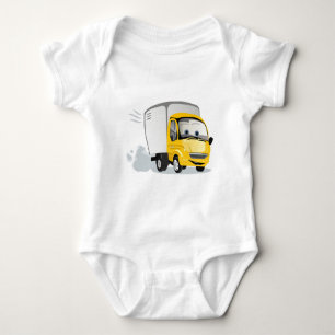 T-shirt Pequeno Caminhão de Cartoon Amarelo para Crianças!