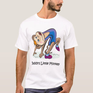 T-shirt pequeno do macaco do pai