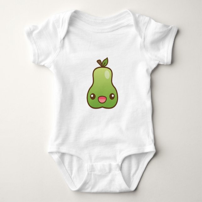 T-shirt Pera Kawaii Feliz (Frente)