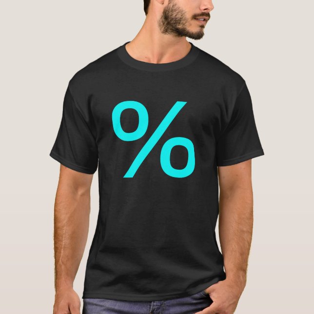 T-shirt Percentagem (Pequena) - Ciano (Frente)