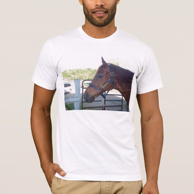 T-shirt Perfil azul azul do mar (Frente)