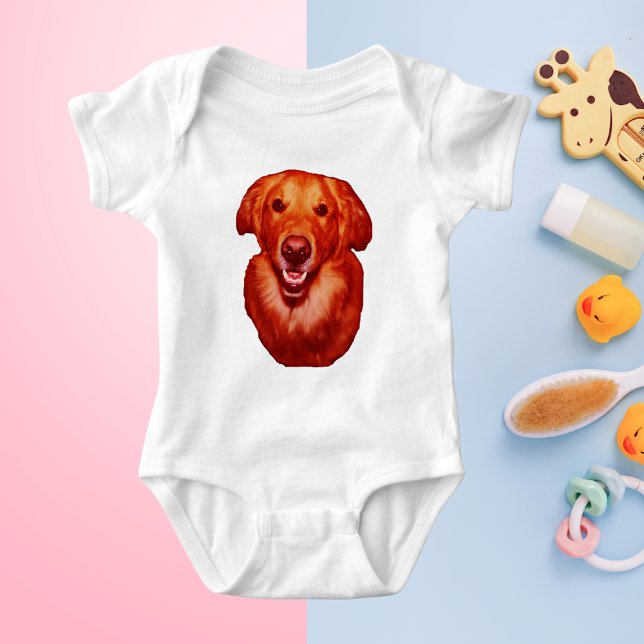 T-shirt Perfil frontal do Ouro Vermelho (Red Golden Retriever Front Profile Baby Bodysuit)
