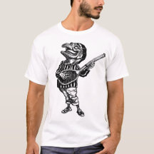 Perfurador que joga Air Guitar em uma raquete de