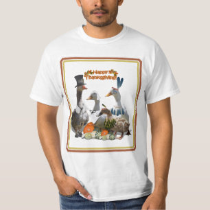 T-shirt Pergrim Goose and Ducks - Ação de Graças