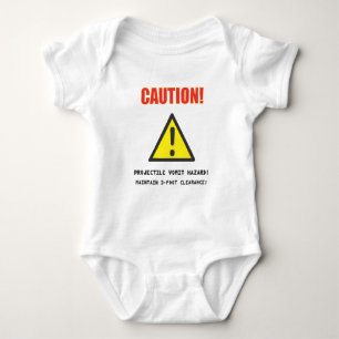 T-shirt Perigo do vómito do projéctil do cuidado