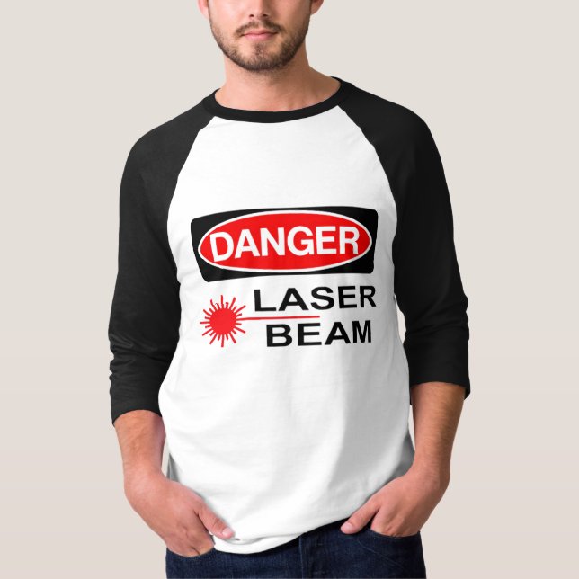 T-shirt Perigo, raio laser (Frente)