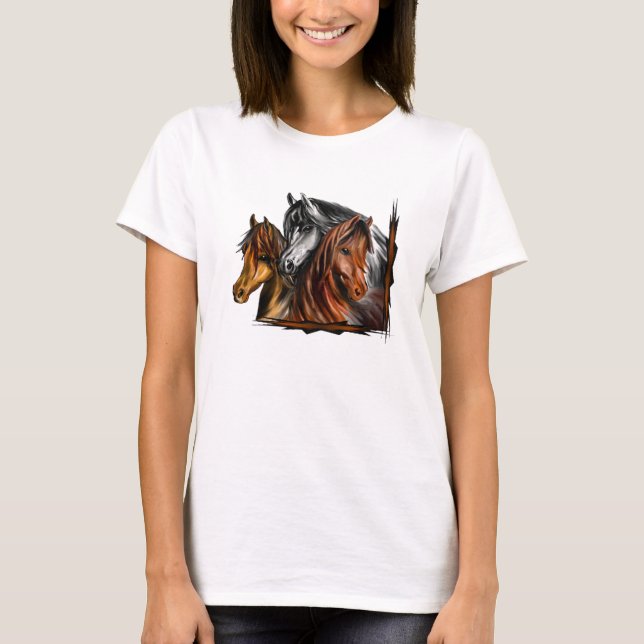 T-shirt PerliPrints3Horsesz (Frente)