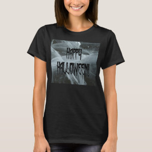 T-shirt Perna de Aranha Halloween Eerie Fundo Senhoras Tee